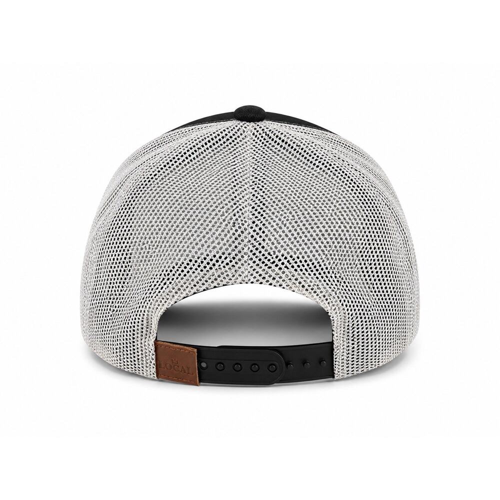 Local Crowns Men's Adjustable Mesh Trucker Hat Black White Canada Maple Leaf - Picture 2 of 3
